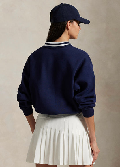 Polo yaka ayıcıklı sweatshirt