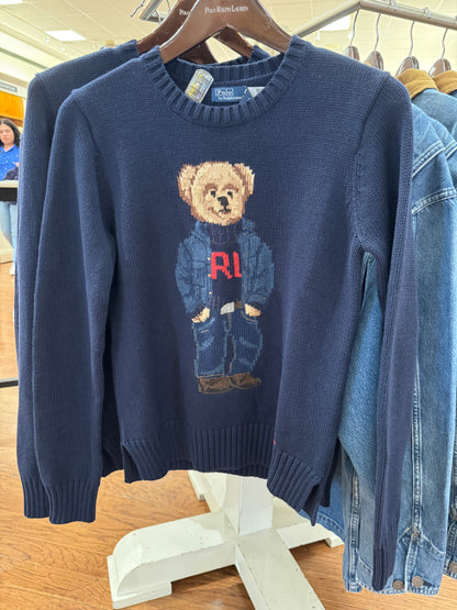 Ralph Lauren ayıcıklı koton kazak/Lacivert