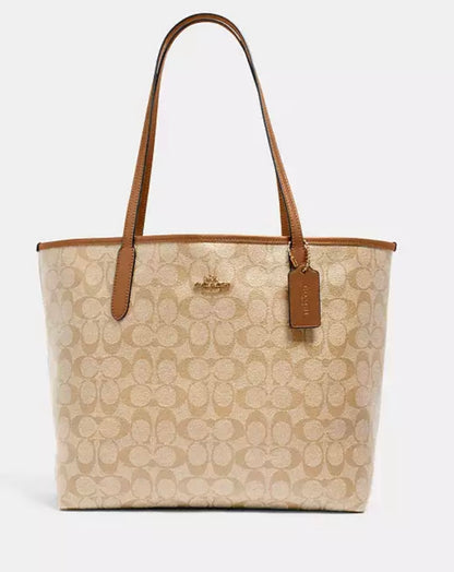 City Tote Bag In Micro Signature Canvas