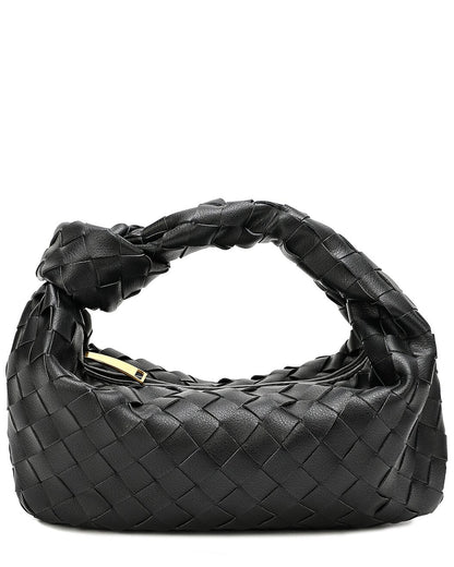 Woven Leather Pouch Black