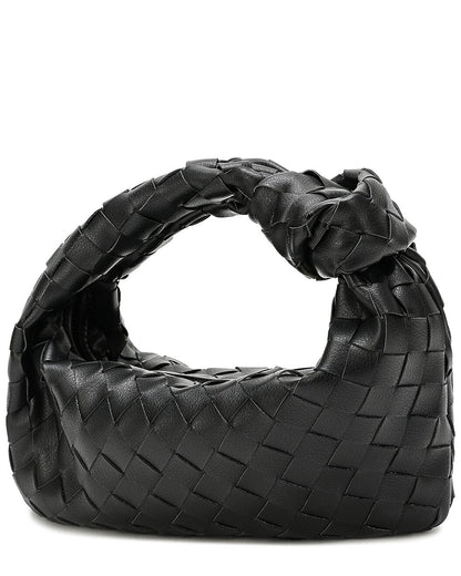 Woven Leather Pouch Black