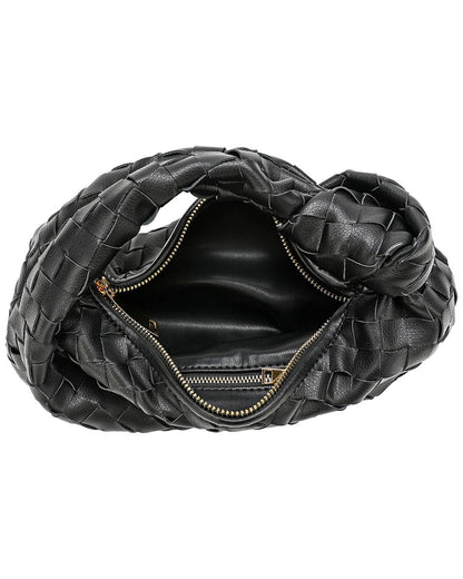 Woven Leather Pouch Black