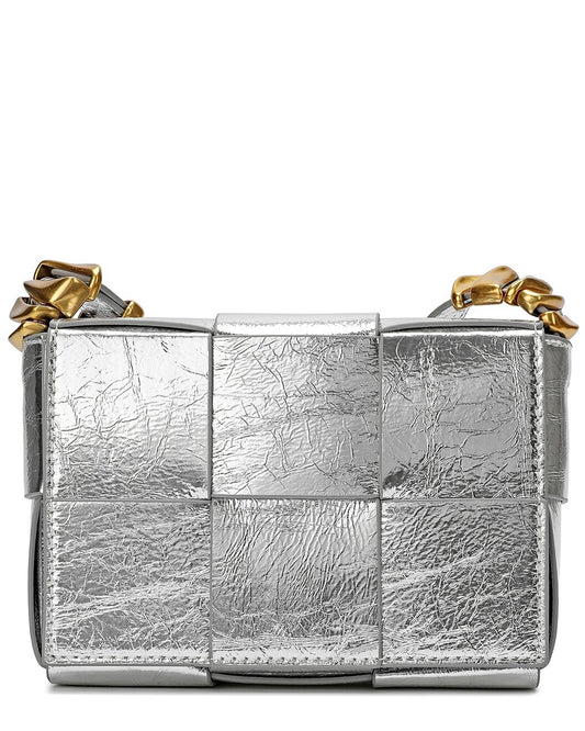 Woven Metallic Leather Crossbody
