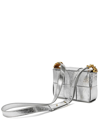 Woven Metallic Leather Crossbody