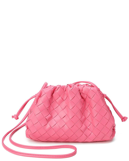 Woven Leather Crossbody Pouch