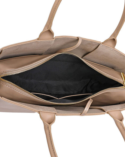 Woven Smooth Leather Tote