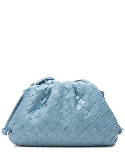 Woven Leather Crossbody Pouch