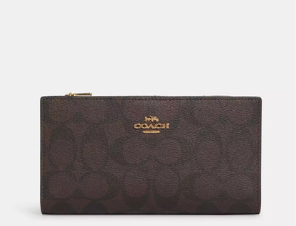 Slim Zip Wallet In Signature Canvas