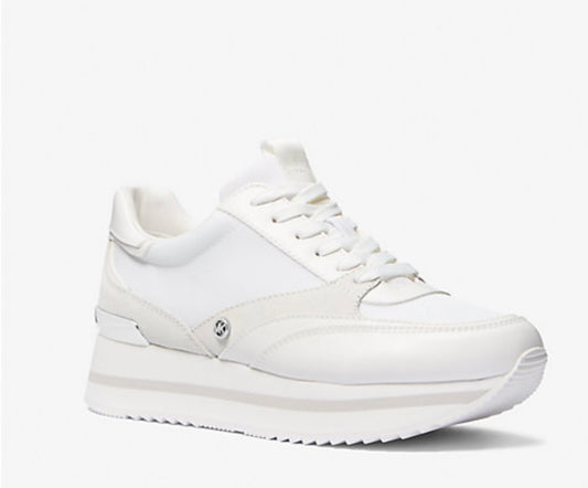 Mariah Mixed-Media Trainer/Optic white