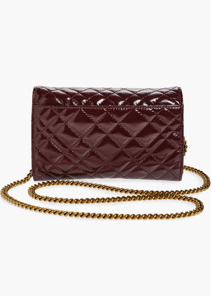 Kurt Geiger Brixton leather chain wallet /Bordo