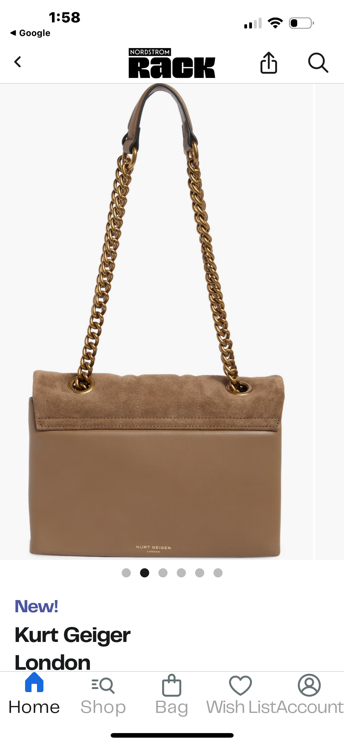 Large Kensington leather& suede shoulder bag