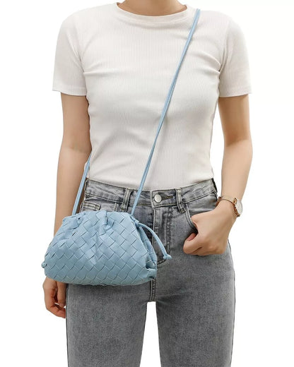 Woven Leather Crossbody Pouch
