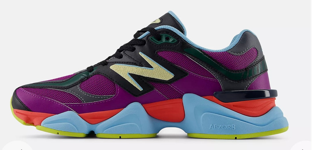 New balance 9060 r:  Purple fuchsia with blast red and washed amber