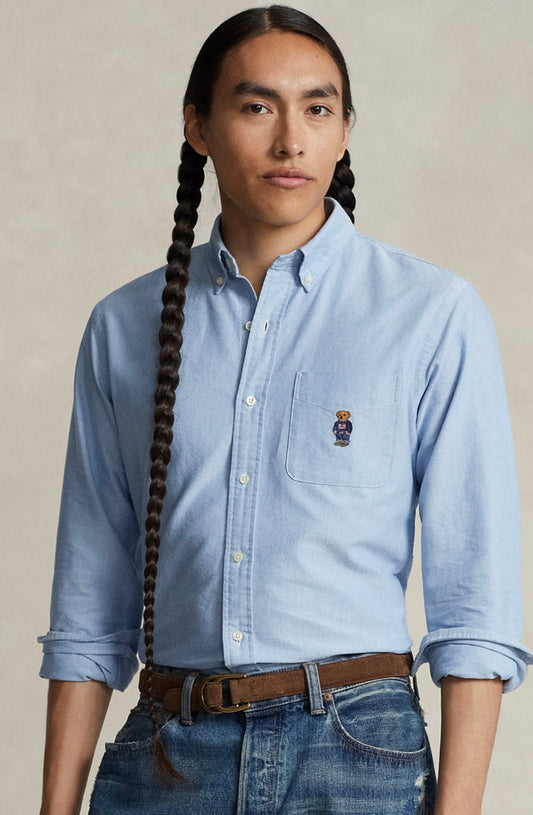 Erkek oxford ayıcıklı gömlek classic kesim