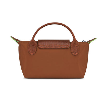 Le Pliage Green Mini Pouch Cognac/silver