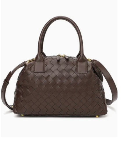 Tiffany & Fred Woven Leather Large Satchel/Shoulder Bag