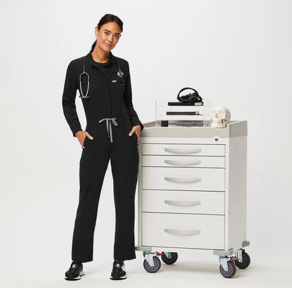 Chantal Cargo ScrubJumpsuit / Black
