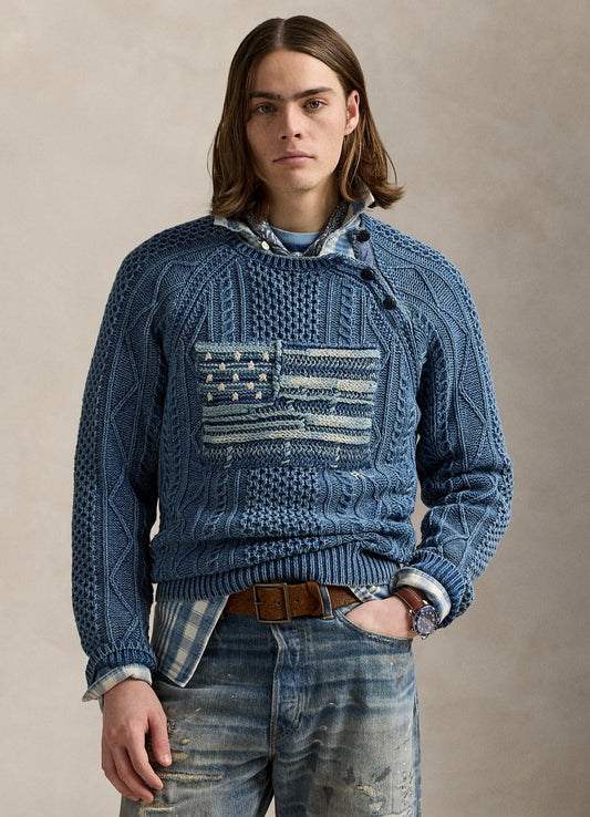 Ralph Lauren bayraklı koton Erkek kazak