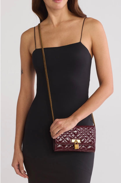 Kurt Geiger Brixton leather chain wallet /Bordo