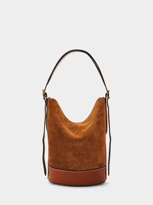 Suede bucket bag