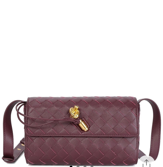 Hand woven Leather shoulder bag
