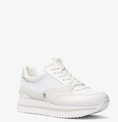 Mariah Mixed-Media Trainer/Optic white