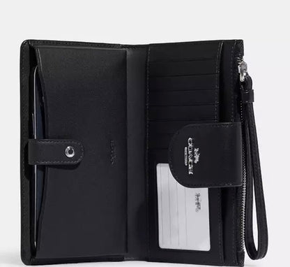 Phone Wallet In Colorblock Signature Canvas