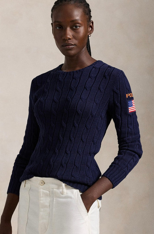 Ralph Lauren bayraklı koton kazak