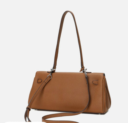 Full-Gain Leather East-West Shoulder Bag