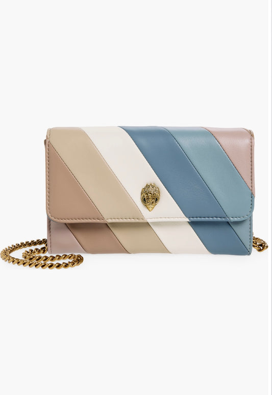 Kurt Geiger Soho stripe Leather chain wallet