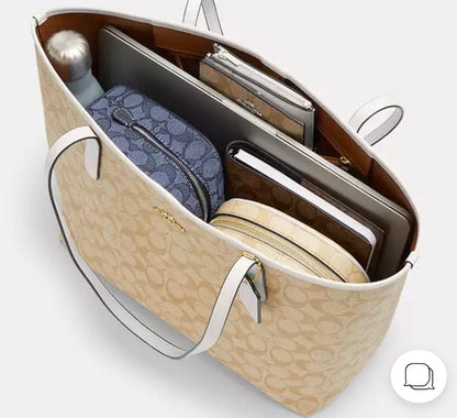 City Tote Bag In Micro Signature Canvas
