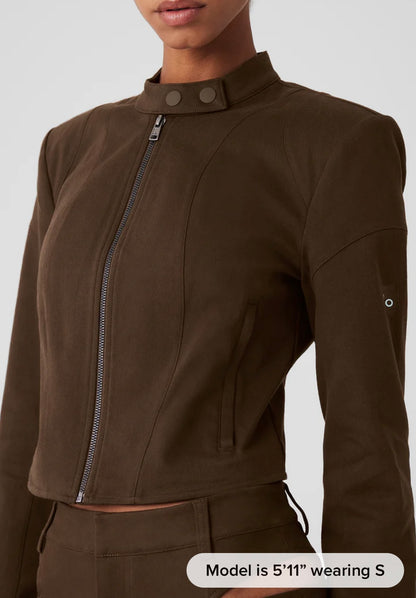 Cropped Full Throttle Moto Jacket