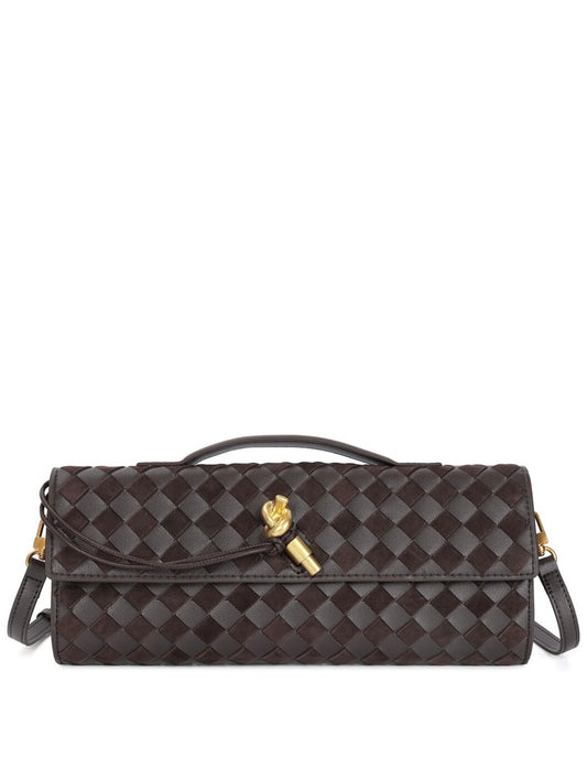 Hand Woven leather/suede clutch