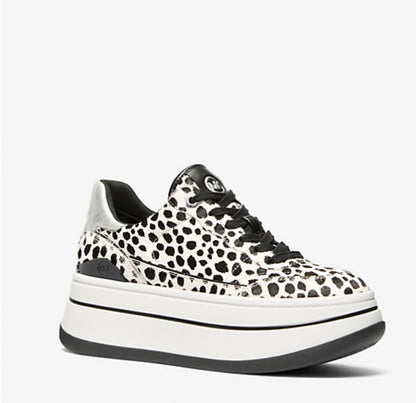 Mk Hayes Cheetah Print Calf Hair Platform Sneaker