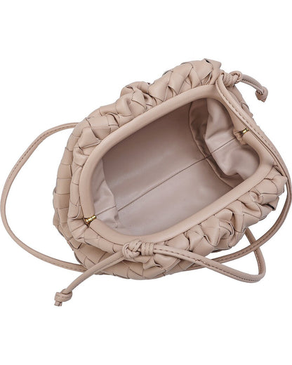 Woven Leather Crossbody Pouch
