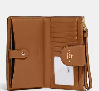 Phone Wallet In Colorblock Signature Canvas