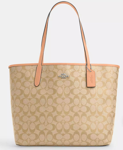 City Tote Bag In Micro Signature Canvas