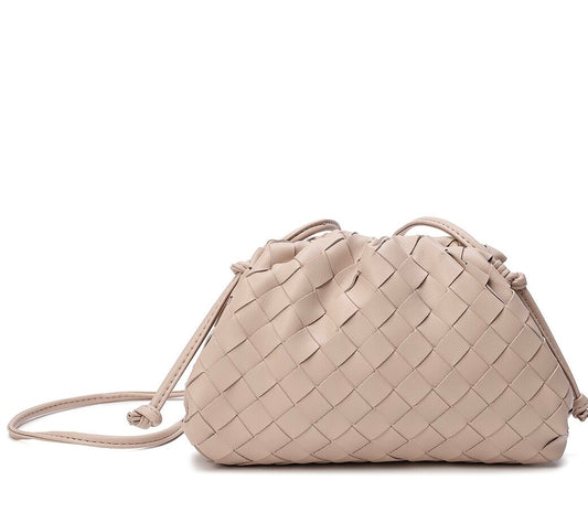 Woven Leather Crossbody Pouch