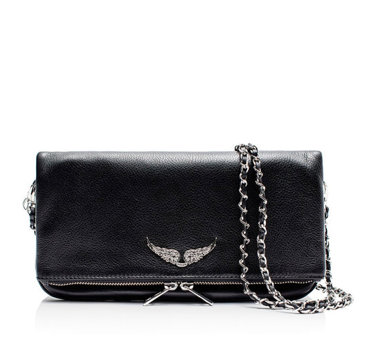ZADIG & VOLTAIRE Rock Leather Shoulder Bag / Silver