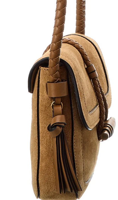 Vigo Flap Suede Shoulder Bag