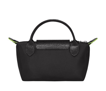 Le Pliage Green Mini Pouch Black/Silver
