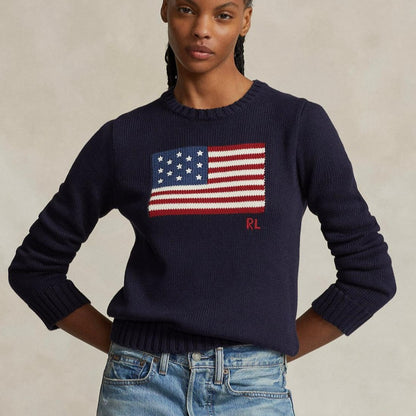 Genç bölümü Ralph Lauren bayraklı kazak