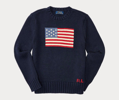 Genç bölümü Ralph Lauren bayraklı kazak