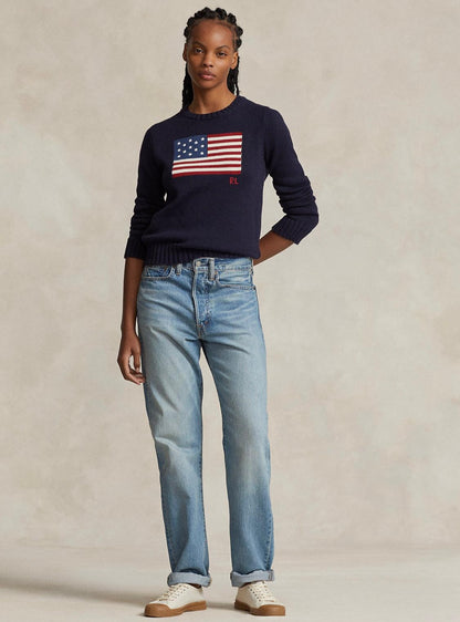 Genç bölümü Ralph Lauren bayraklı kazak
