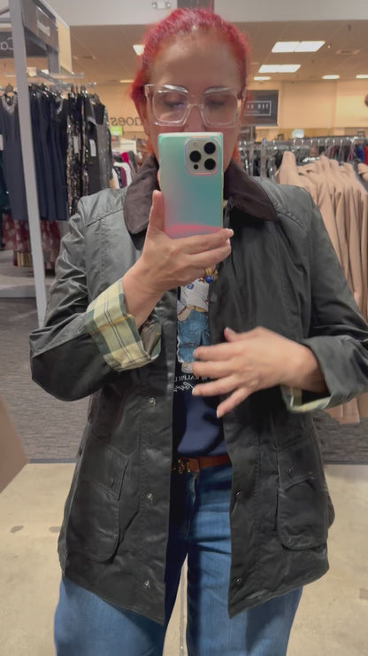 Barbour Beadnell Wax Jacket Sage