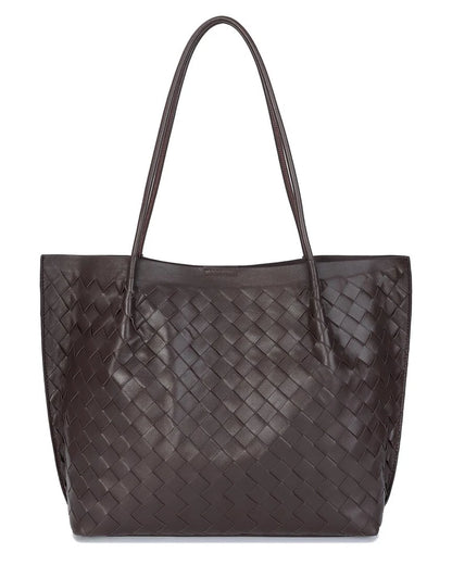 Tiffany & Fred Paris Hand-Woven Large Leather Tote