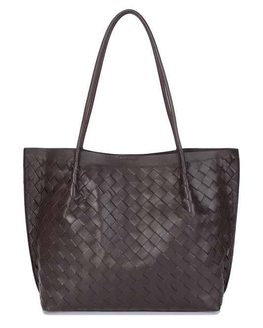 Tiffany & Fred Paris Hand-Woven Large Leather Tote